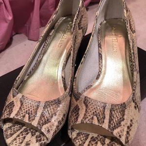Cole Haan Demi open toe wedge in snake print